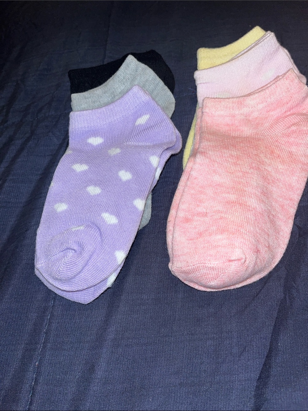 6 pair of girls multi color socks